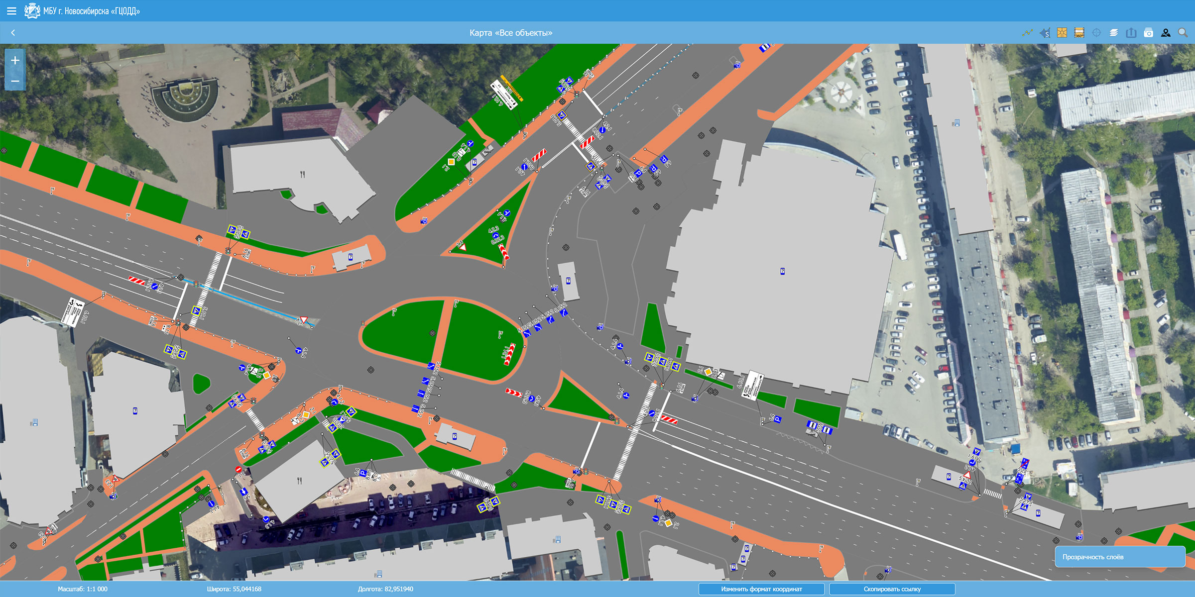 Геопортал ГЦОДД Новосибирска